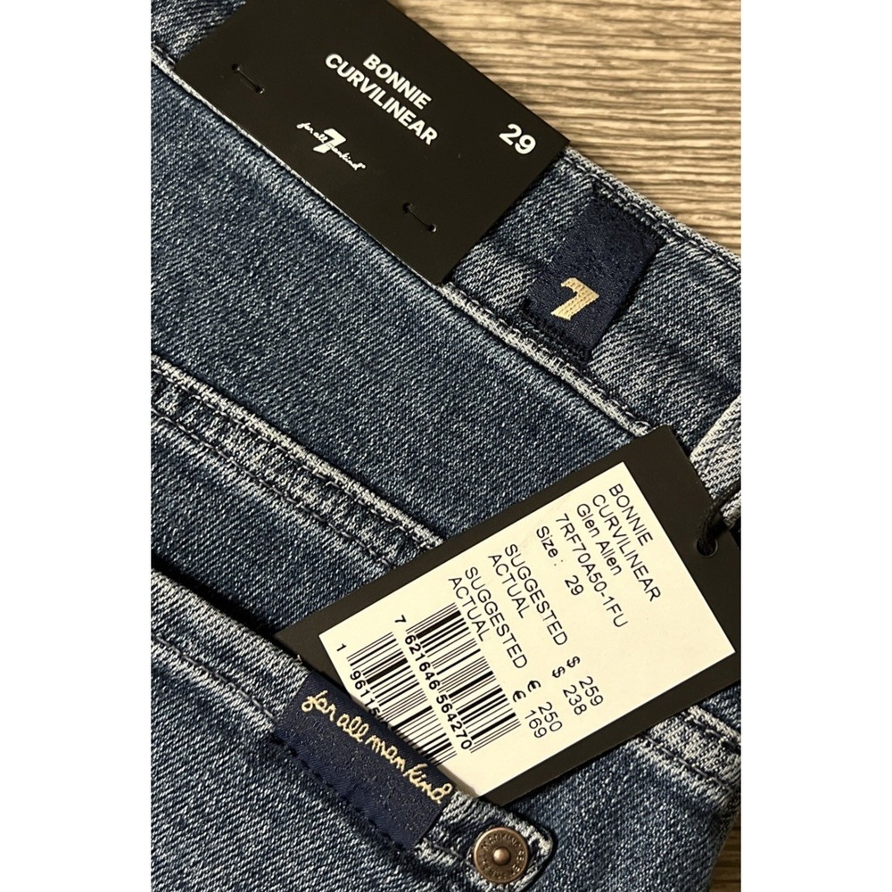 7 For All Mankind NWT Bonnie Curvilinear Barrel Leg High Rise Jean SZ 29 (30x30) - Picture 2 of 13